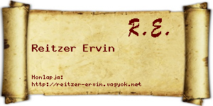Reitzer Ervin névjegykártya